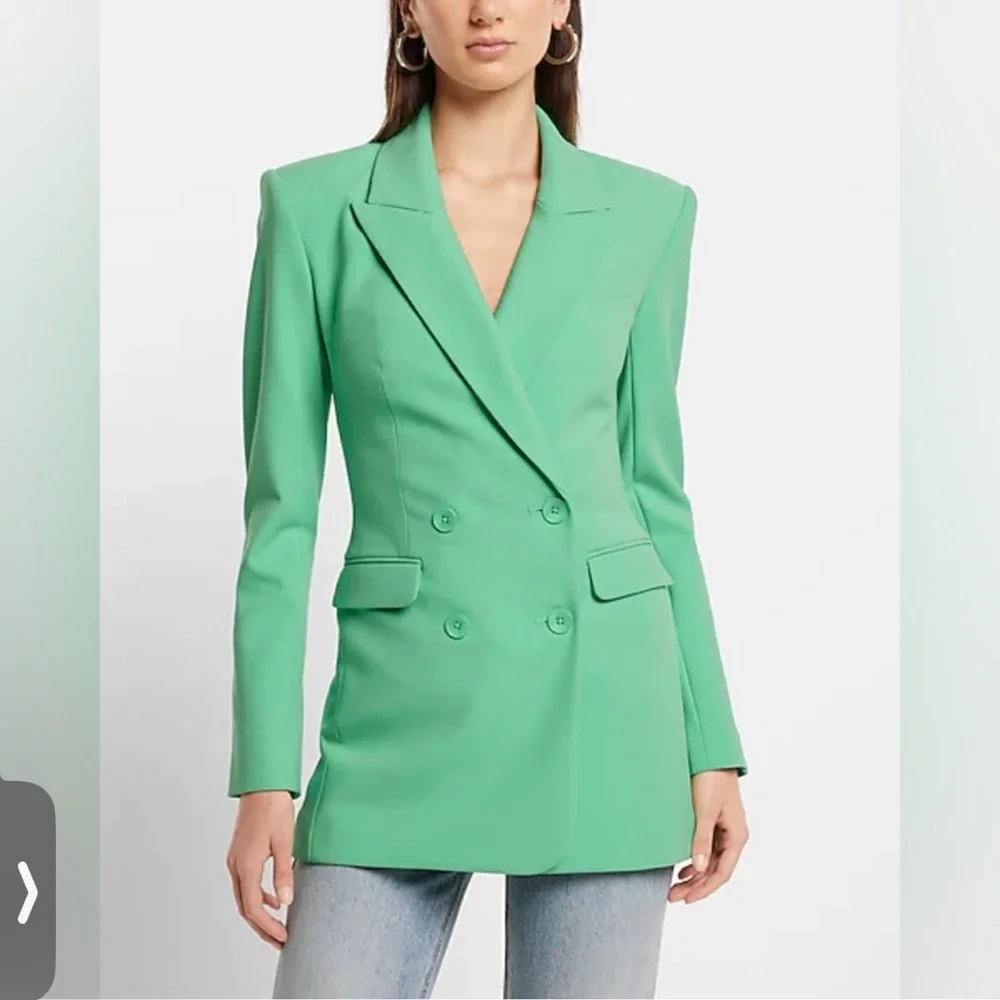 Express Mint Green Double-Breasted Blazer - Picture 10 of 10